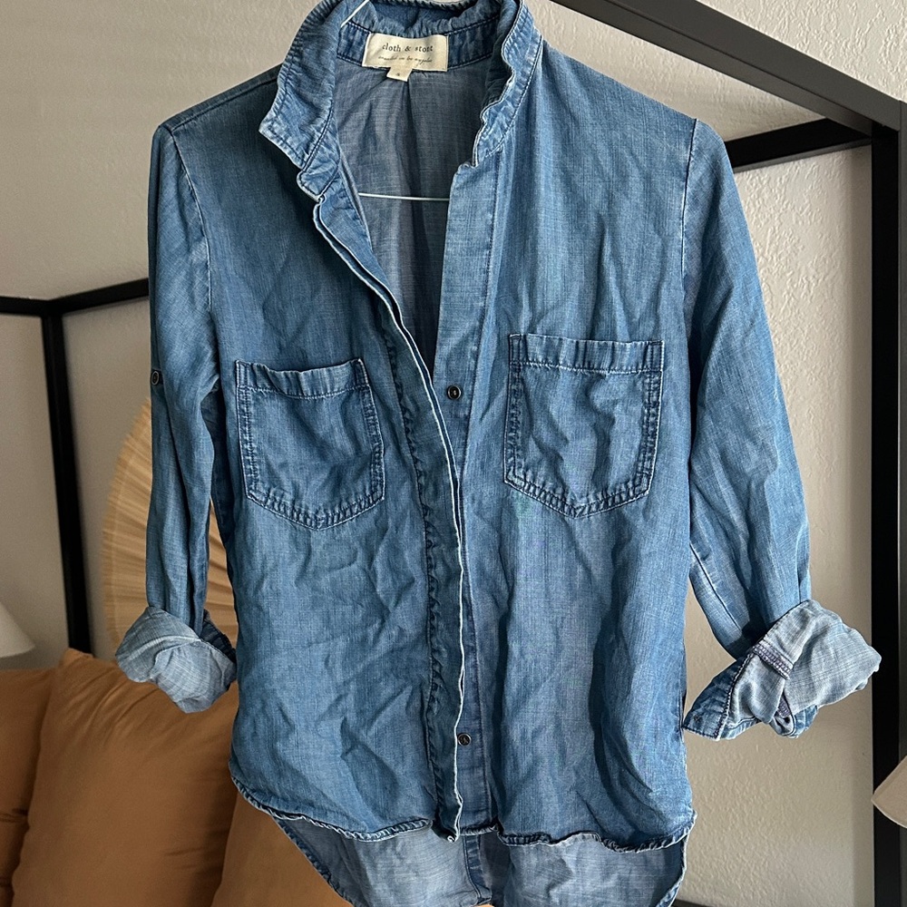 Cloth & Stone Denim Button-Up Shirt
